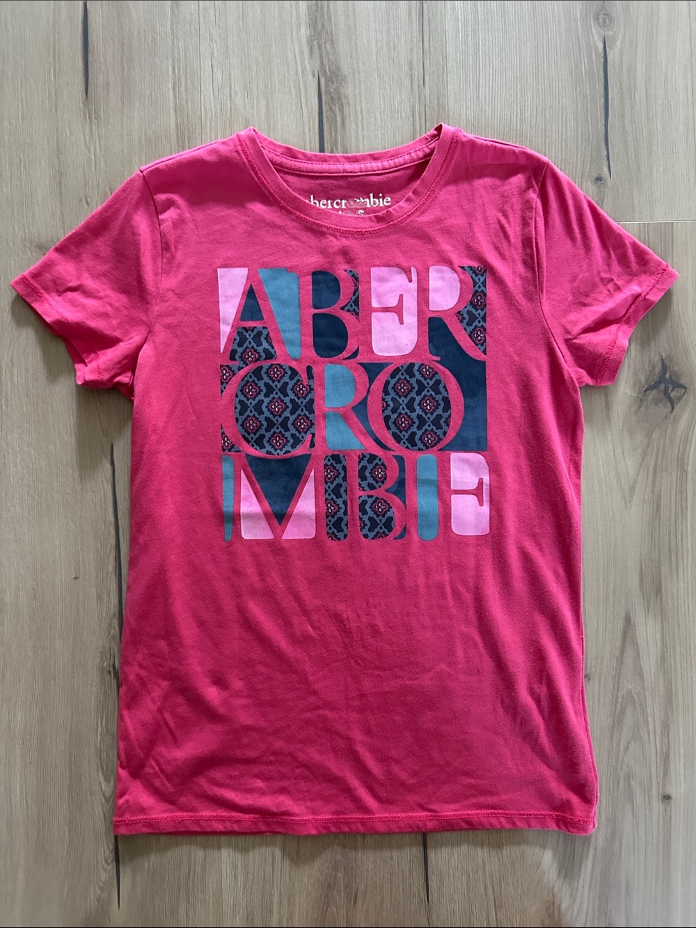Abercrombie Hot Pink Logo Graphic Tee